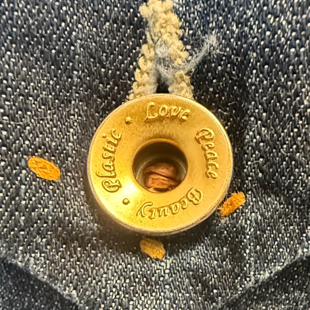 Vtg Plastic By GLY Dark Wash Low Rise Ultra Flare Jeans - Made in USA Y2K - Picture 5 of 6